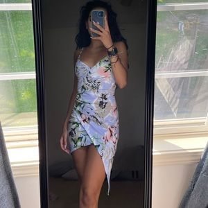 Pitaya Asymmetrical Floral Dress